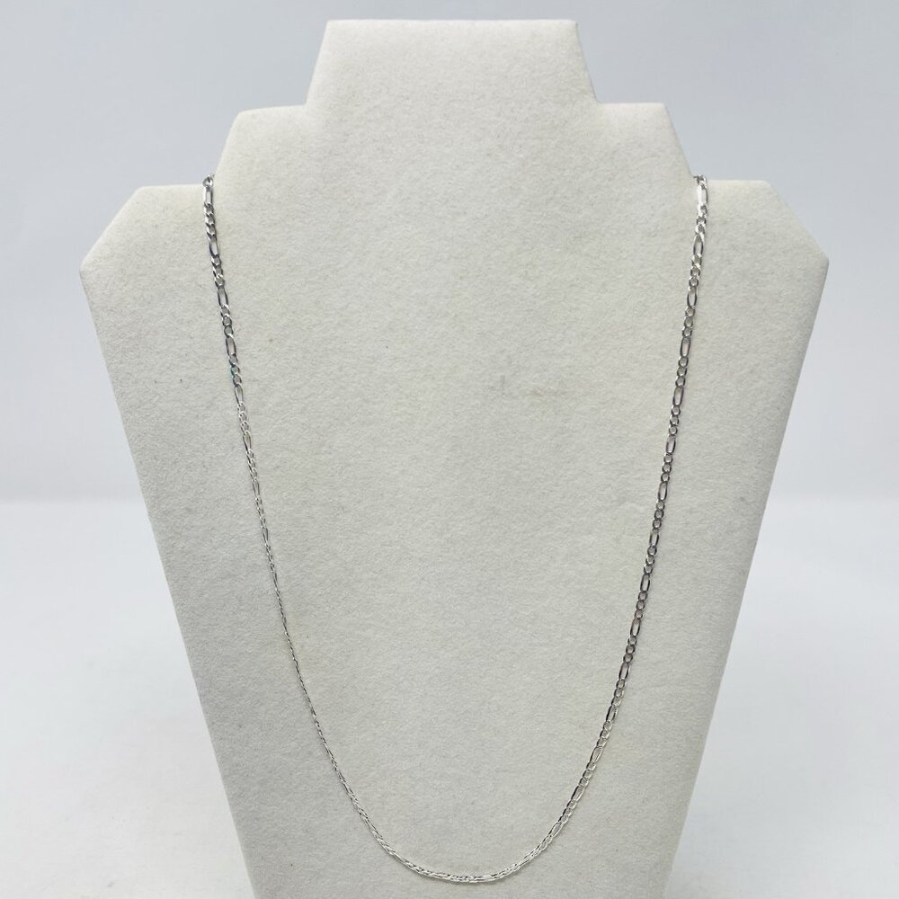 Shop LC Figaro Link Sterling‎ Silver Nickel Free Chain 24inch Long 5195
